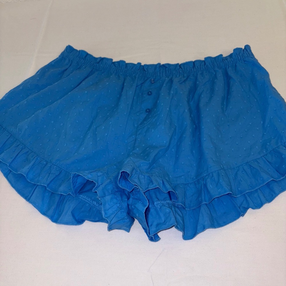 Colsie blue poplin cotton shorts pajamas pjs size XL new with tags - Picture 5 of 13
